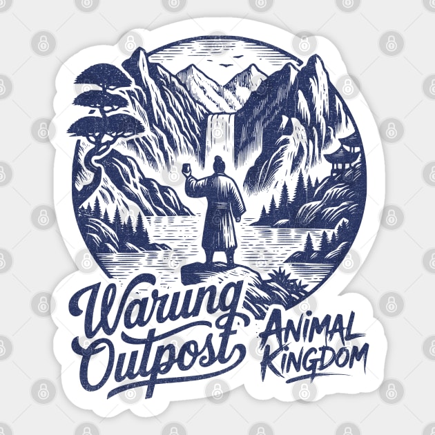 The Warung Outpost Adult Drinking at Animal Kingdom Orlando Distressed Look Sticker by Joaddo